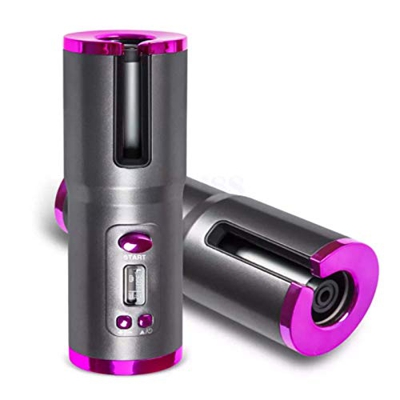 Set bigodino automatico, ferro arricciacapelli barile in ceramica a riscaldamento rapido portatile con temperatura regolabile bacchetta arricciacapell