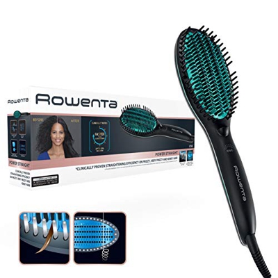 Rowenta CF5820 Power Straight, Spazzola Lisciante, Tempo di Riscaldamento 45 Secondi, Tecnologia in 3 passaggi, Rete con 2 Tipi di setole, Thermo-Cont