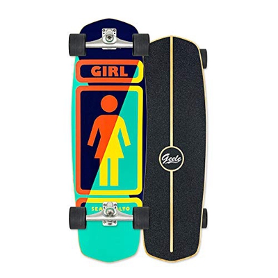 WRISCG Skateboard Surfskate 30x9.5 Pollice Carver Skateboard, Cuscinetto ABEC-11, Double Kick Deck Cruiser Trick Skateboard, CX4 Truck 6", per Bambini