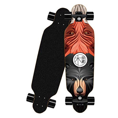 SHUANGA Skateboard completo Cruiser per bambini ragazzi adulti 7 strati acero canadese Double Kick Deck Concave con pattini tutto in uno per principia
