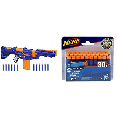 Hasbro Nerf Nerf E1911EU4 N-Strike Elite Delta Trooper, 8 Nerf Ricarica da 30 Dardi, A0351