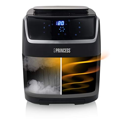 Princess 01.182080.01.001 Friggitrice ad Aria e Vapore Steam Aerofryer, 1700 watt, 6.5 litri, Multifunzione, 8 programmi di cottura