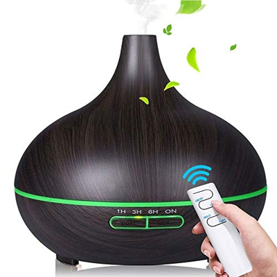 SaponinTree 500ML Diffusore di Oli Essenziali Ultrasuoni, Diffusore di Aromi Ultrasuoni con 7 colori LED Selezionabili, Purificatore Aria, per Yoga, C