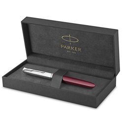 Parker 51 penna stilografica | Corpo borgogna con finiture cromate | Pennino medio con cartuccia di inchiostro nero | Confezione regalo en oferta