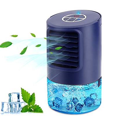 Condizionatore Portatile Personale, Raffreddatore D'aria, 4-in-1 Raffrescatore Ventilatore Umidificatore Depuratore, con 3 Velocità,Timer 2/4h, 7 Colo