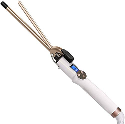 Ferro Arricciacapelli 9 mm per Ricci Afro Piccoli e Stretti, AIMERVO Professionale Piastra per Capelli Display LCD, 11 Temperature da 110° a 210° C, R