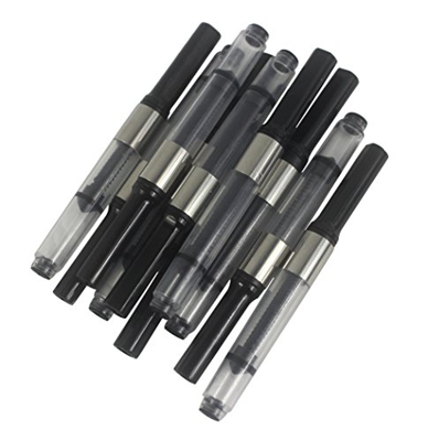 10 pezzi Jinhao penna stilografica deluxe inchiostro converter, stile a vite, argento