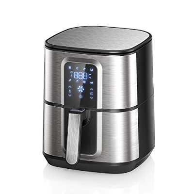 OZEANOS Friggitrice ad Aria Calda, 5,5L Friggitrice Senza Olio, Air Fryer con 8 Programmi, LED Touch Screen, Tempo Temperatura Regolabili (5,5L)