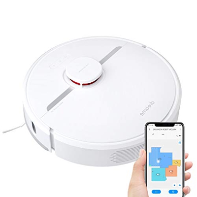 Dreame D9 Aspirapolvere Robot, 3000Pa Molteplici Funzioni di Impostazione Della Mappa,Navigazione LDS,Aspirapolvere Robotico ad Aspirazione Forte a Ca