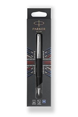 Parker - Penna stilografica in acciaio Inox Jotter C.C, colore: nero