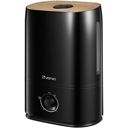 iTvanila Umidificatore Ultrasuoni, 5L Umidificatore Ambiente, Tempo di Funzionamento di 40 Ore, Nanocoating, Ugello a 360 °, Spegnimento Silenzioso e  en oferta