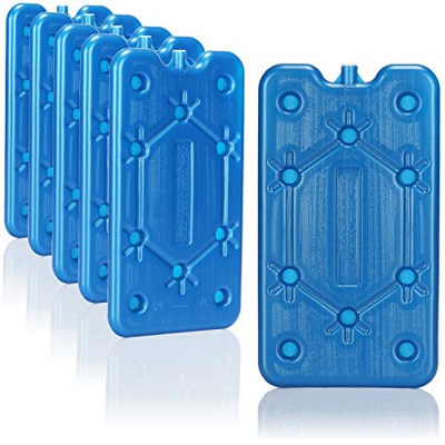 com-four® 6X Ghiaccio Piatto - Risparmio di Spazio e Ideale per Cool Box e Cool Bag - Elemento di Raffreddamento Stretto per Il Campeggio e la Spiaggi