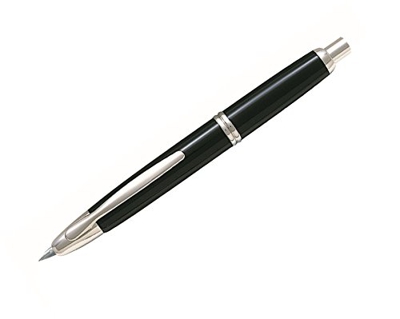 Pilot Pen - Penna stilografica, senza cappuccio, meccanismo a scatto e clip rimovibile, nero