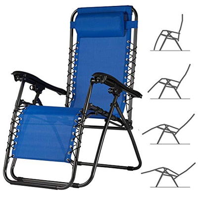 BAKAJI Sedia a Sdraio Relax Reclinabile Modello Fasciato con Struttura in Acciaio e Tessuto Textilene 165x69x112cm per Spiaggia Giardino Esterno (Fasc