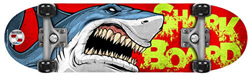 Stamp - Skateboard 28 x 8 Shark Skids Control, JS102310, Colore: Rosso en oferta