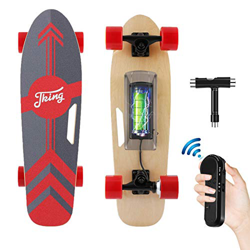 Tooluck Skateboard Elettrico, Skateboard Elettrico con Telecomando, Motore da 350W, Velocità Max 20 KM/H, Portata massima 10KM, Carico massimo 100 kg  precio