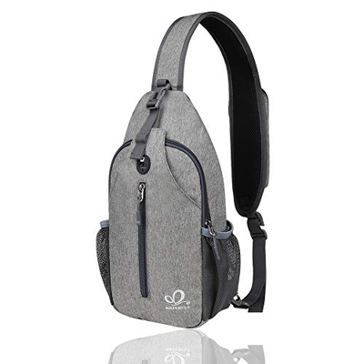 Waterfly Zaino Monospalla Portatile Sportivo Sling Bag Zaino Spalla per Uomo Donna (Grigio)