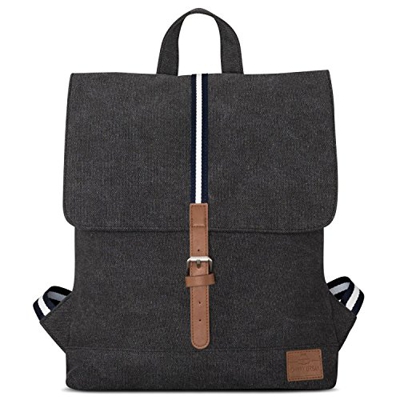 Johnny Urban Zaino Donna Nero/Antracite Lea in Tela di Cotone - Zainetto Piccolo Eleganti - Borsa Zainetti Vintage da 7 Litri per Donna e Uomo - Idror