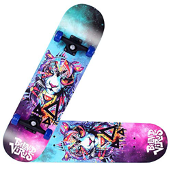 JAKTP Skateboard 7 Strati Decks 31"X8 Skateboard Completo Longboard in Legno di Acero per Principianti Bambini Ragazzi Ragazze da 5 Anni in su-E precio