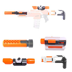 Kit di Accessori per Nerf, Set di Modifica con cannocchiale Adattatore per Binario di Guida del pistone a Tubo Anteriore per Nerf Stryfe/Retaliator/Mo características