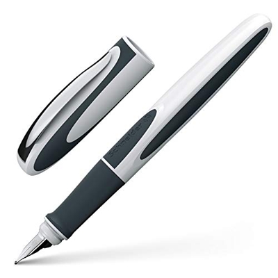 Schneider 168403, penna stilografica Ray, pennino e impugnatura per mancini Per destrordi Füllhalter M bianco/grigio