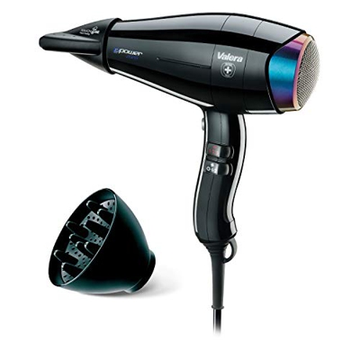 Valera - Asciugacapelli professionale agli ioni ePower 2020, ecologico e potente, 1600 Watt, colore: Nero