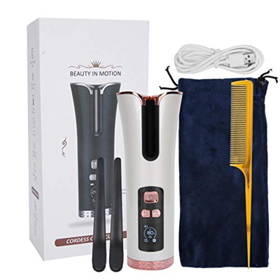 Arricciacapelli intelligente automatico, ferro arricciacapelli USB, ferro arricciacapelli automatico senza fili senza fili auto bigodino USB ricaricab