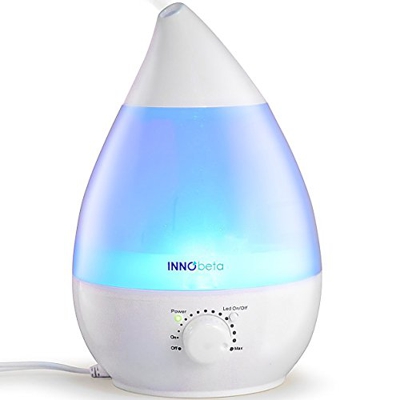 InnoBeta Waterdrop 2,4Liter Umidificatori Ambiente, Umidificatore Ambiente Ultrasuoni, Vaporizzatore per Bambini Neonati, Freddo Mist Con Fltro, 7 Luc