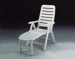 Grazioli 6770/B - Sedia a Sdraio Premiere, in plastica, Regolabile, Resistente alle intemperie, Colore: Bianco en oferta