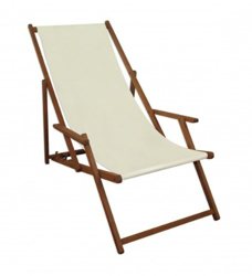 Solida Sedia a Sdraio Bianca Ecru da Spiaggia in Legno di Faggio massello con braccioli 10-303 precio