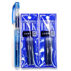 Penna stilografica Platinum New Preppy, pennino fine, blu nero (PSQ-300 #3) + cartucce d'inchiostro SPN-100A#3 (blu nero) set (importato dal Giappone) precio