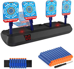 Baztoy Tiro Bersaglio Elettrico per Pistole Nerf, Ripristino Automatico Digitale Target Intelligente Effetto Suono Luce Giocattolo per Bambini 3 4 5 6 características