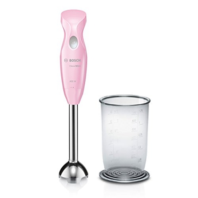 Bosch MSM2410D Frullatore ad immersione, 400 W, in acciaio inox di miscelazione, Mess Mix di tazza Gentle Pink/Grau