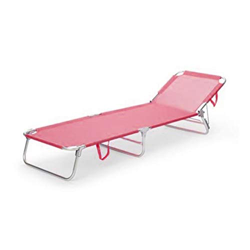 Lettino Prendisole Pieghevole brandina da Spiaggia Mare in Alluminio Rosso precio