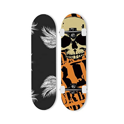 HUADUO Skateboard Completo per Principianti 31 Pollici a 7 Strati Skateboard a Doppio Calcio in Acero ABEC-11 Cuscinetti Professionali Adatti per Bamb