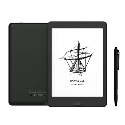 BOOX Nova2 7.8" E-reader, Tocco con Stilo, Luce Integrata, 3GB + 32GB, Android 9.0 E-ink, 3150mAh OTG Wi-Fi BT, Nero