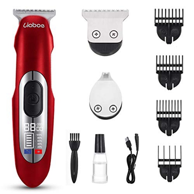 Trimmer da barba, tagliacapelli senza fili, professionale, impermeabile, con ricarica rapida USB, sistema di display digitale