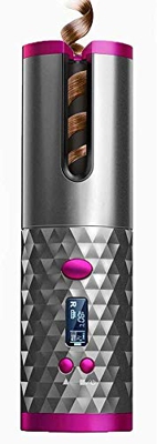 SLS SHOP PIASTRA ARRICCIA CAPELLI WIRELESS SENZA FILI VARIE TEMPERATURE SCHERMO LCD PORTATILE RICCI