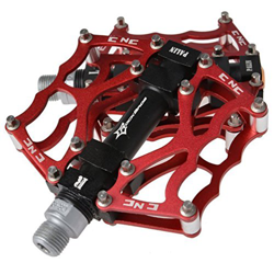 RockBros pedali per mountain bike, in alluminio, con diametro da 9/16 pollici, Pedali, Red en oferta