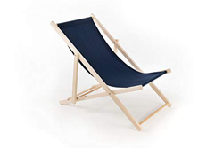 Sdraio in Legno di Faggio, Pieghevole, Vlettino Prendisole, Sedia da Giardino, Lettino da Spiaggia, Elegante, Comodo, Mare, Piscina, Classic, Azzurro precio