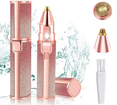 2 in 1 Epilatore Viso,Alfaview Eyebrow Trimmer Epilatore Viso Donna con luce LED,Donna Sopracciglia e Rimozione Dei Peli Facciali Per Labbra,Naso,Ment