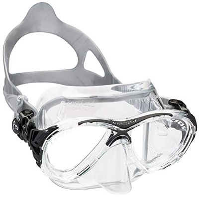 Cressi Eyes Evolution Crystal Maschera Subacquea con Alte Prestazioni, Unisex Adulto, Trasparente/Nero