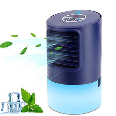 Mini Raffreddatore D'aria, Condizionatori Portatili Personal,Air Cooler 4 IN 1 Evaporativo Umidificatore Purificatore Ventilatore,con 3 Velocità,Timer