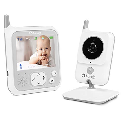 Lionelo CARE BABYLINE 7.1 Baby monitor video con schermo 3 pollici LCD con VOX lampadina notturna fino 260 metri sensore temperatura e pianto 8 ninna 