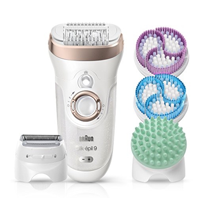 Braun Epilatore Silk-épil 9 SkinSpa 9-961e Sistema di Epilazione ed Esfoliazione Wet & Dry 4 in 1 con 6 Accessori, white
