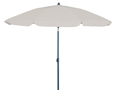GoodSun - Ombrellone rotondo medio, 200 cm, con 8 costole, colore: Bianco sporco