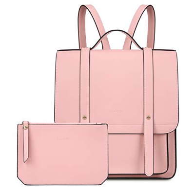 ECOSUSI Borsa Messenger Donna Borsa Laptop in PU Pelle Morbido Borsa Cartella per 14.7 Pollici Borsa a Zaino con Portafoglio