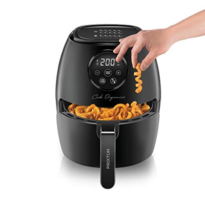 PRIXTON Cook Organics – Friggitrice senza olio ad aria calda/Air Fryer capacità 3,5 litri schermo LED touch potenza 1300 W 10 programmi predefiniti te