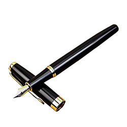Newin Star Penna stilografica di Lusso, Acciaio Inossidabile Classico Stilografica Durevole Stilografica Affari Calligrafia Penne Medium Oro Pennino S precio