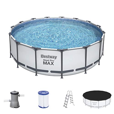 Bestway Steel PRO Max Piscina con Telaio in Acciaio, Grigio